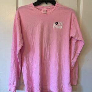 Vs pink long sleeve campus tee xs